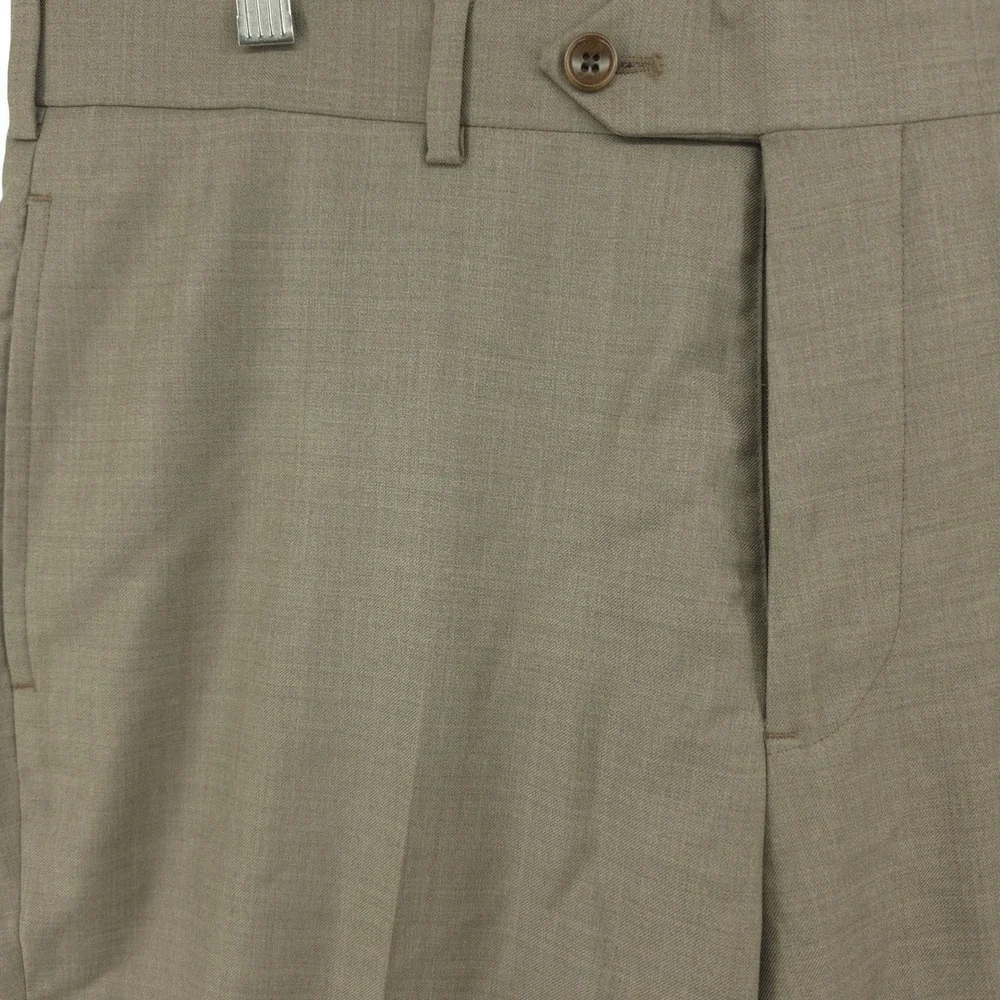 Jos A Bank Mens Traveler Pants Wool Blend Brown 40x32 Slim Fit Wrinkle Resistant